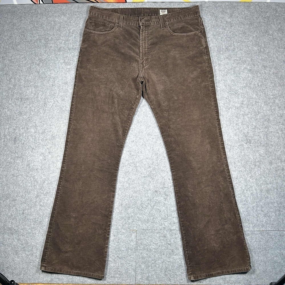 Vintage Levis 527 Corduroy Pants Mens 38x34 Brown Low Boot Cut Western White Tab